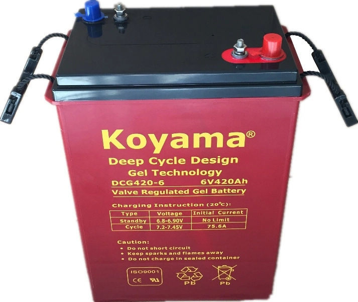 6V 420ah Dcg420-6 High Quality Deep Cycle Battery for Various Motive Power Applications